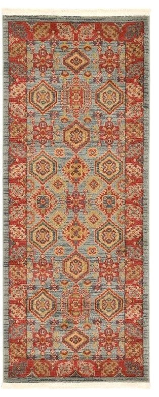 Unique Loom Light Blue Alexander Sahand 2' 7 x 6' 7 Runner Rug