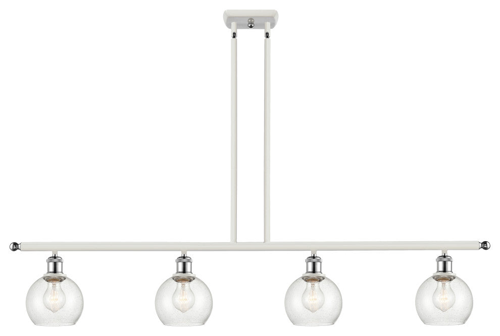 Innovations 516-4I-WPC-G124-6-LED 4 Light Island Light, White, Polished Chrome