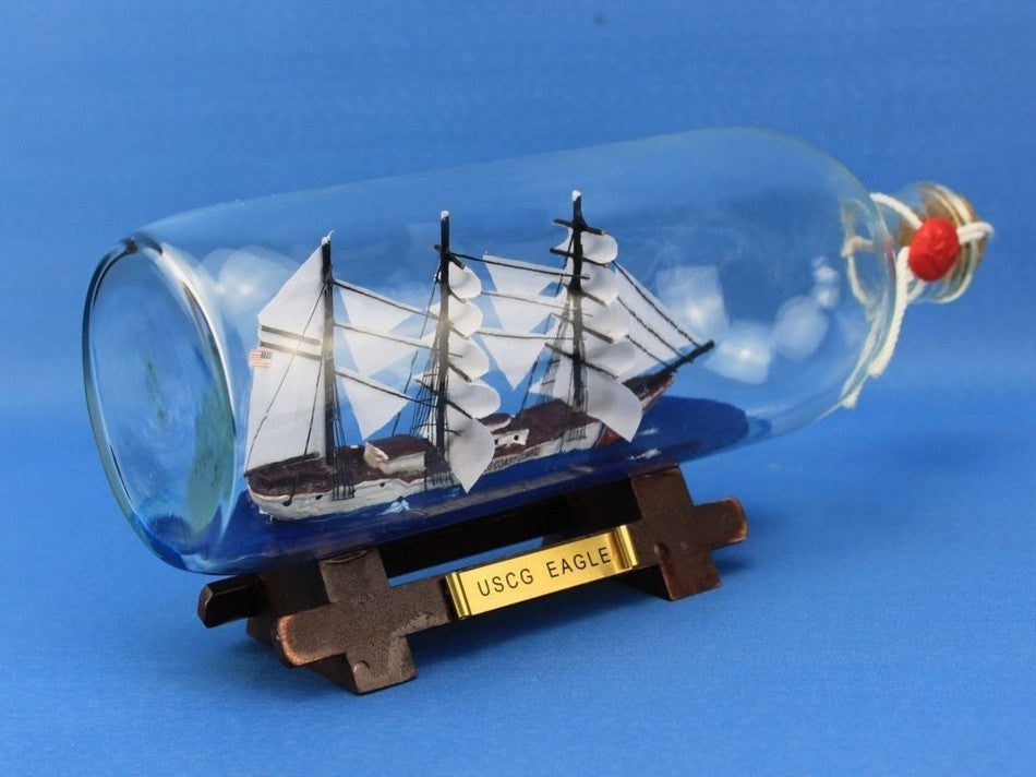 United States Coast Guard Eagle Decorative Ship In A Bottle, 9"