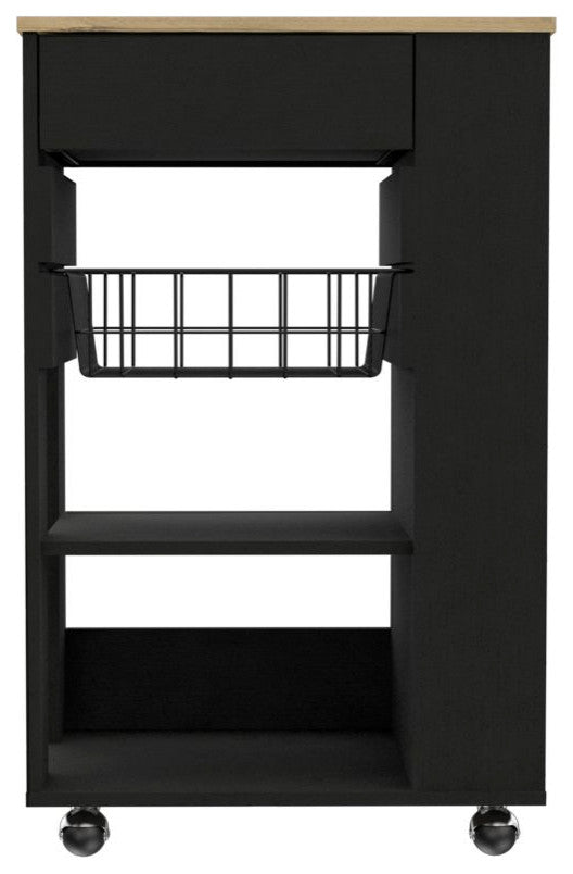 Kitchen Cart Sonex, Kitchen, Black / Light Oak