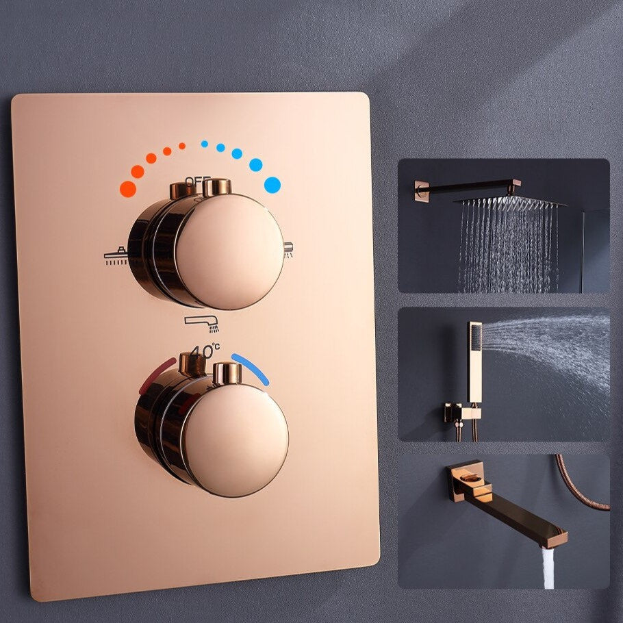 Wasser™ Rose Gold Complete Shower System With Bathtub Filler