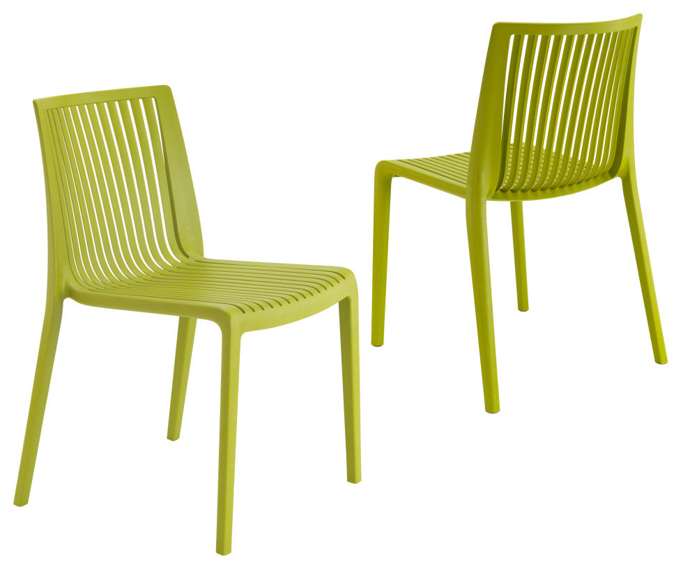 Omax Decor Nox Stackable Patio Dining Chair, Set of 2, Green