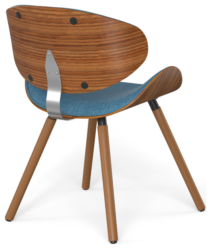 Marana Dining Chair in Blue Linen Look Fabric
