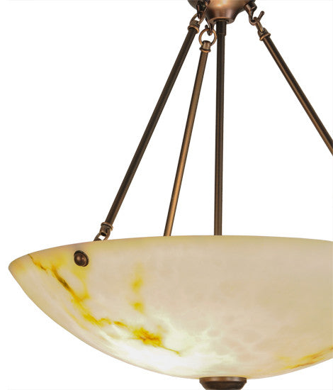 Meyda Lighting 149071 20"W Corinth White Marble Inverted Pendant