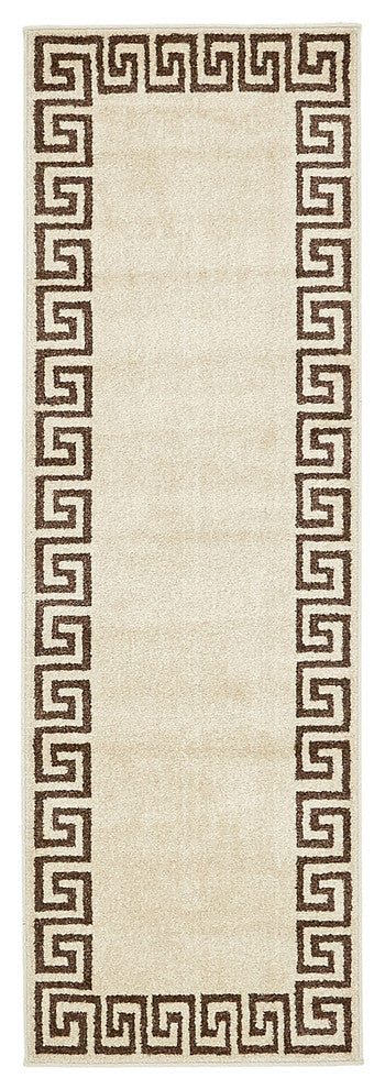 Unique Loom Beige Athens Modern 2' 0 x 6' 0 Runner Rug