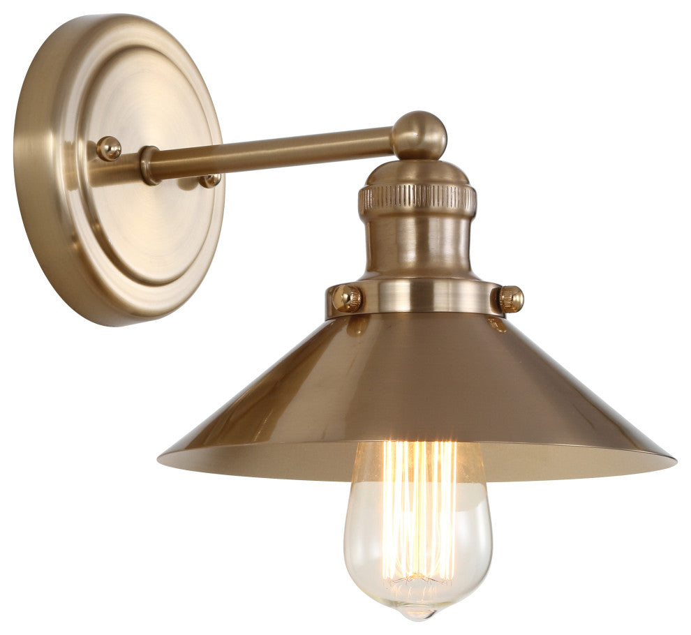 June Metal Shade Sconce, Brass Gold, 1-Light
