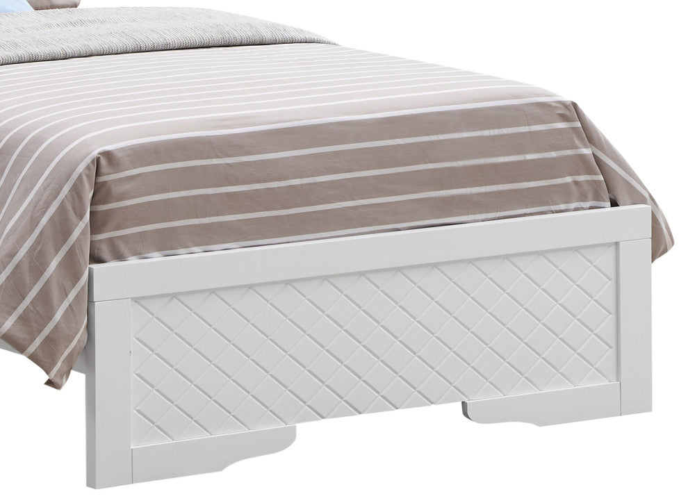 Verona LED Panel Bedframe, White, Twin
