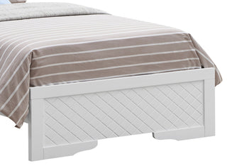 Verona LED Panel Bedframe, White, Twin