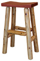 Red Cedar Log Saddle Barstool, 24 Inch