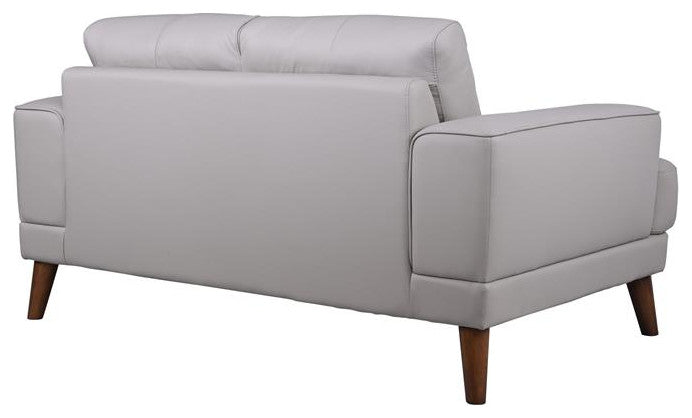 Hawthorne Collections Anzio Top Quality Leather Loveseat - Cream
