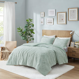 Madison Park Arya Medallion Faux Fur Plush Comforter Mini Set