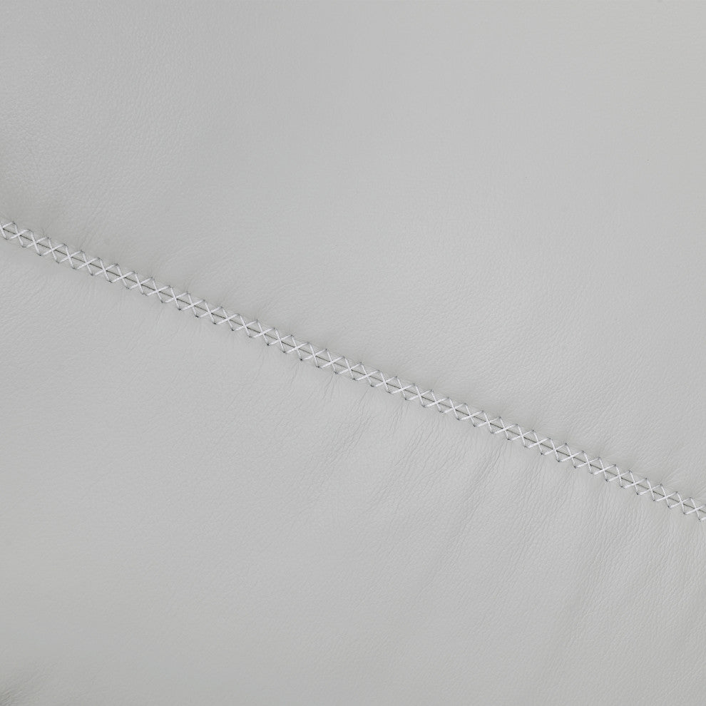 Pompeii 87" Dark Brown Leather Sofa, Dove Gray