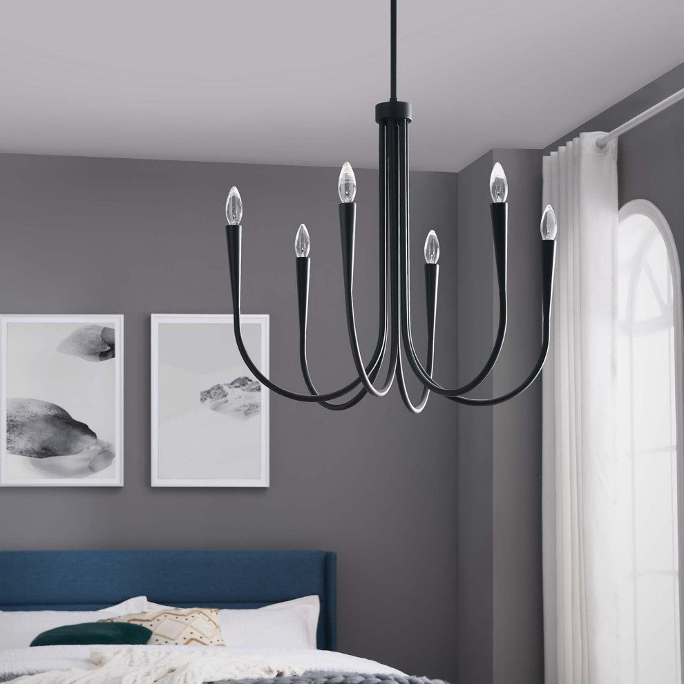 Penrose 6-Light Chandelier, Black