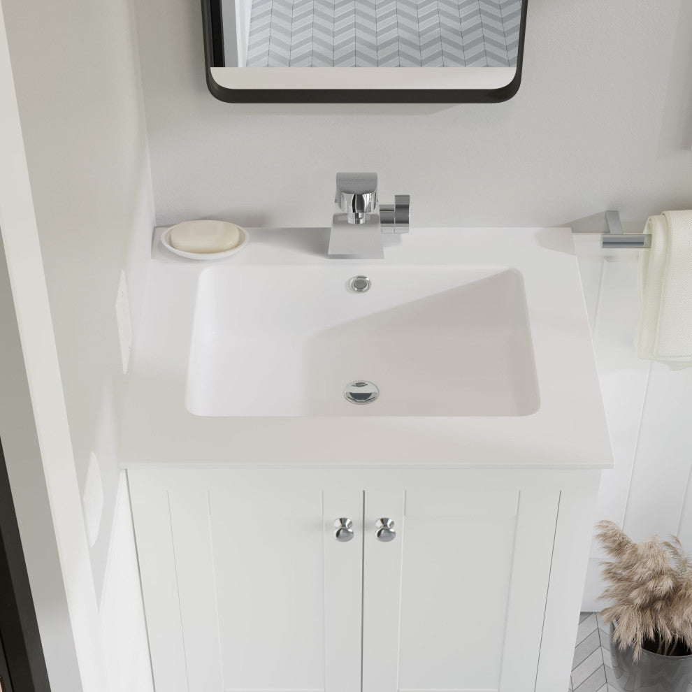 Voltaire 25 Vanity Top Sink With Single Faucet Hole