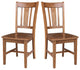 Set of Two San Remo Slat Back Chairs, Distressed Oak