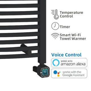 HEATGENE Smart Towel Warmer With Timer and Temperature Control, Matt Black