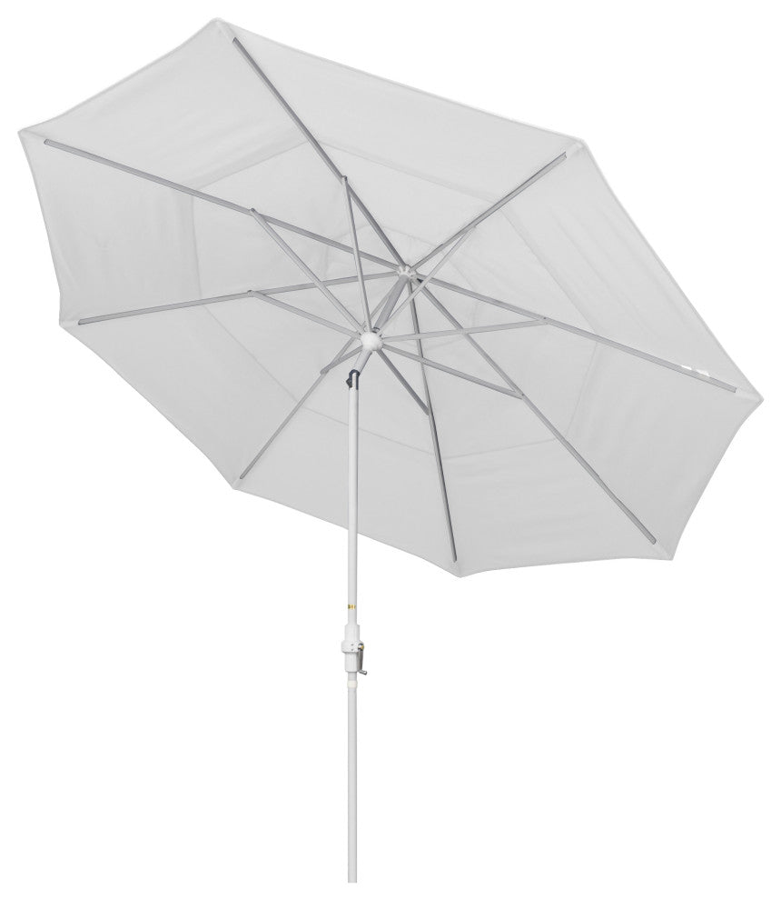 11' Aluminum Umbrella Collar Tilt Matted White, Natural