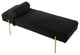 56" Black And Gold Upholstered Sherpa Bench