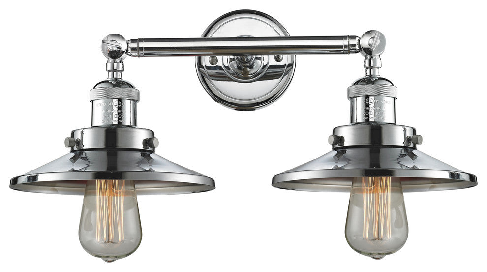 Railroad 2-Light LED Bath Fixture, Polished Chrome