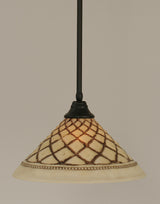 Stem Pendant with Hang Straight Swivel, Matte Black/Chocolate Icing