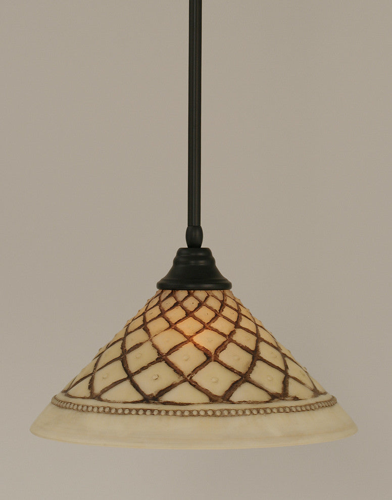 Stem Pendant with Hang Straight Swivel, Matte Black/Chocolate Icing