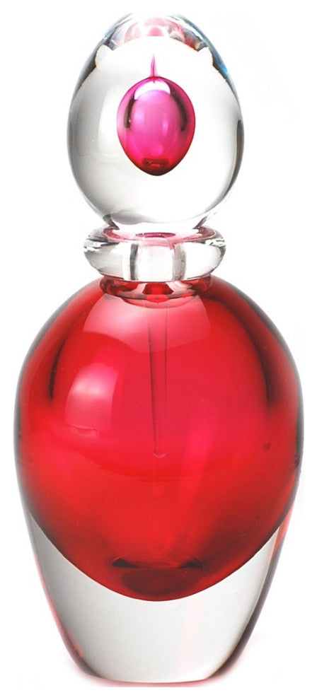 Murano Glass Design Capri Crystal Perfume Bottle Ruby