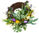 18" Tulip Green Leaves Half Wreath