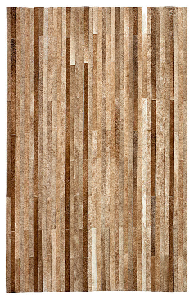 Cowhide Patchwork Rug, Poseidon, Shiitake, 8' X 10'