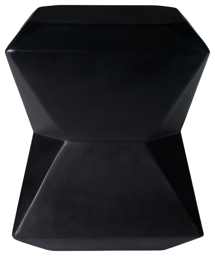 Safavieh Conan Concrete Accent Stool, Black