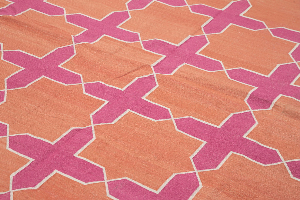 Rug N Carpet - Handmade Wool 10' 1'' x 13' 9'' Flatweave Dhurrie Kilim Rug