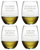 Uncorked 4-Piece Stemless Wine Glass Set