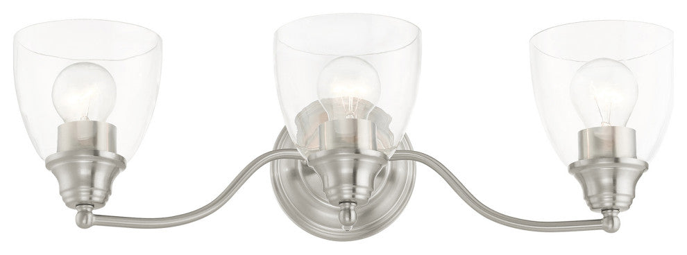 Brushed Nickel Transitional, Colonial, Vanity Sconce