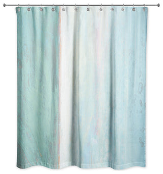 Turquoise Abstract Ocean 71x74 Shower Curtain