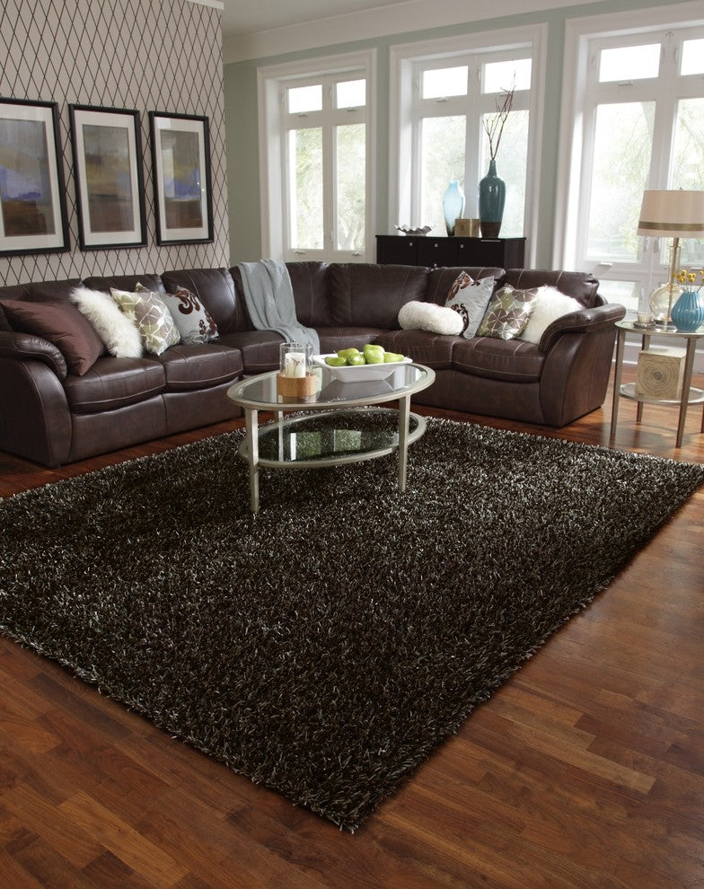 Carrera Shag CG-02 Charcoal Area Rug, 3'6"x5'6"