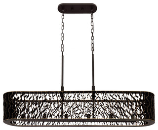 Estela 6-Lt Linear Pendant - Matte Black/French Gold