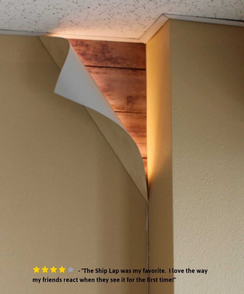 "Big Reveal" LED Corner Light 18" White Curved Metal
