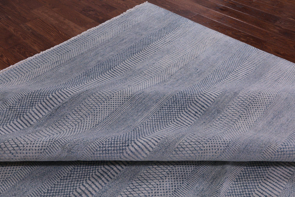9' 3" X 12' 1" Savannah Gabbeh Wool and Silk Hand-Knotted Rug Q6623