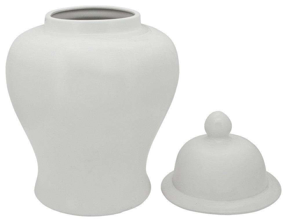 28" Temple Jar, Matte White