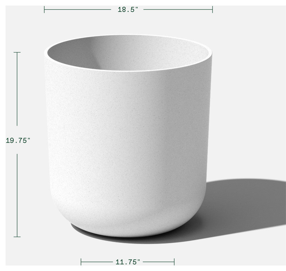 Pure Series Kona Planter, White, 20 Inches, 1 Pack