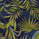 5' X 7' Ink Blue Tropical Leaves Uv Treated Indoor Outdoor Area Rug