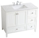 Elegant Decor Sommerville 42" Single Quartz Top Bathroom Vanity in White