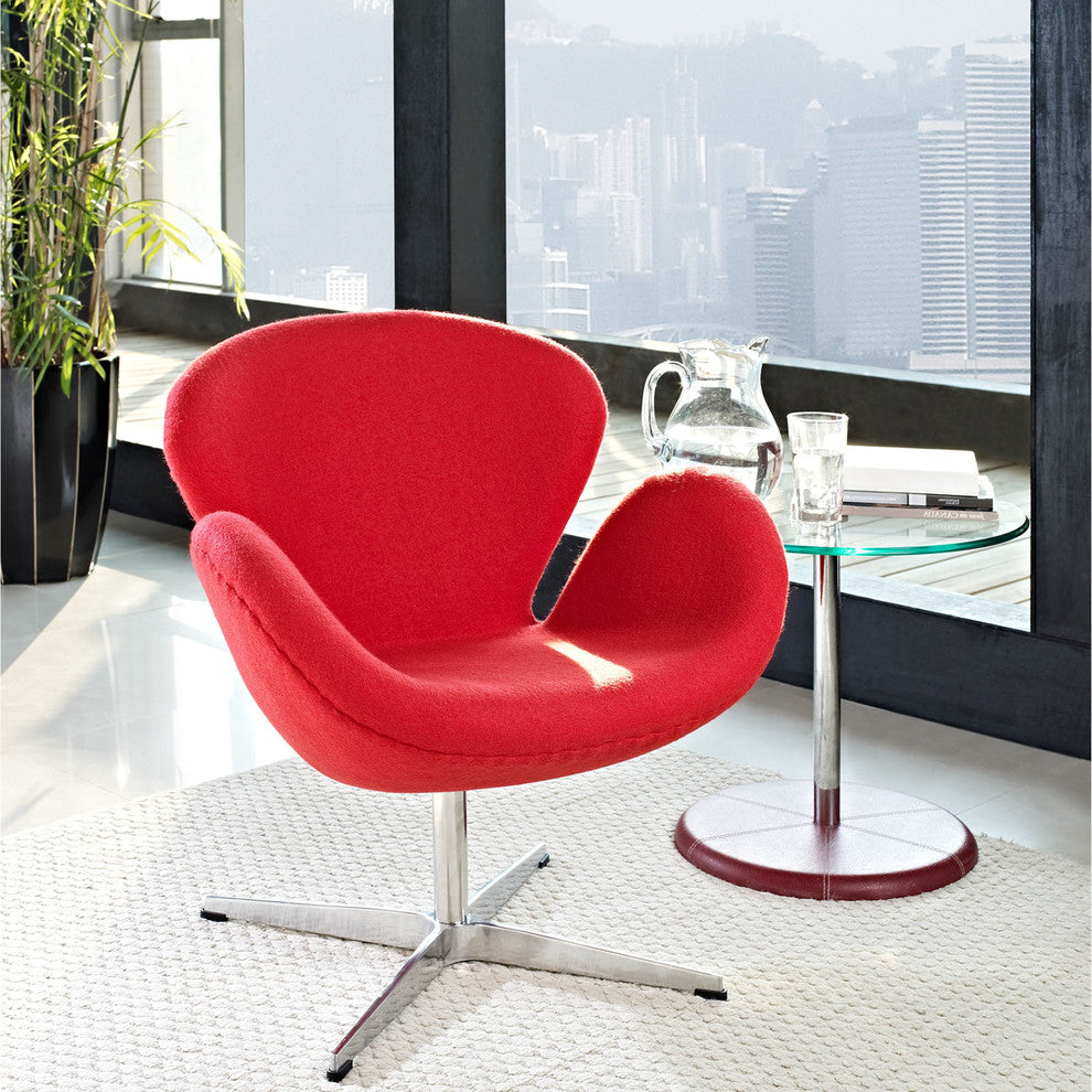 Modern Contemporary Living Room Lounge Chair Red