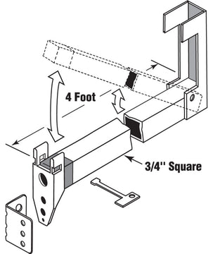 5Ea S4013 48" Aluminum Patio Door Security Bar