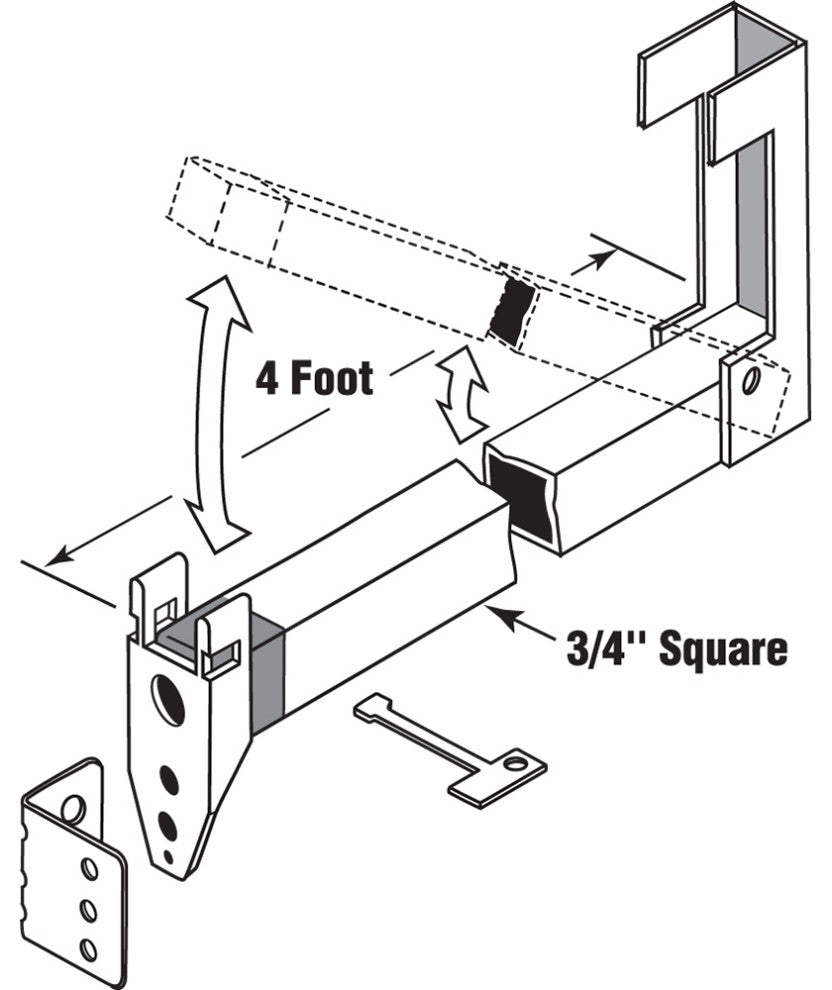 5Ea S4013 48" Aluminum Patio Door Security Bar
