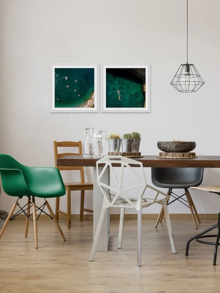 "Self Subsistent" Framed Painting Diptych, 48"x24"