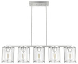 Astwood Brushed Nickel With Clear Glass 5 Light Chandelier Ceiling