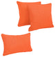 Double-Corded Solid Outdoor Throw Pillows, Set of 3, Tangerine Dream