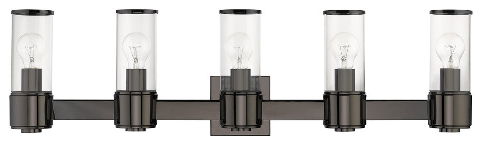 Livex Lighting Quincy 5-Light Black Chrome Large Vanity Sconce