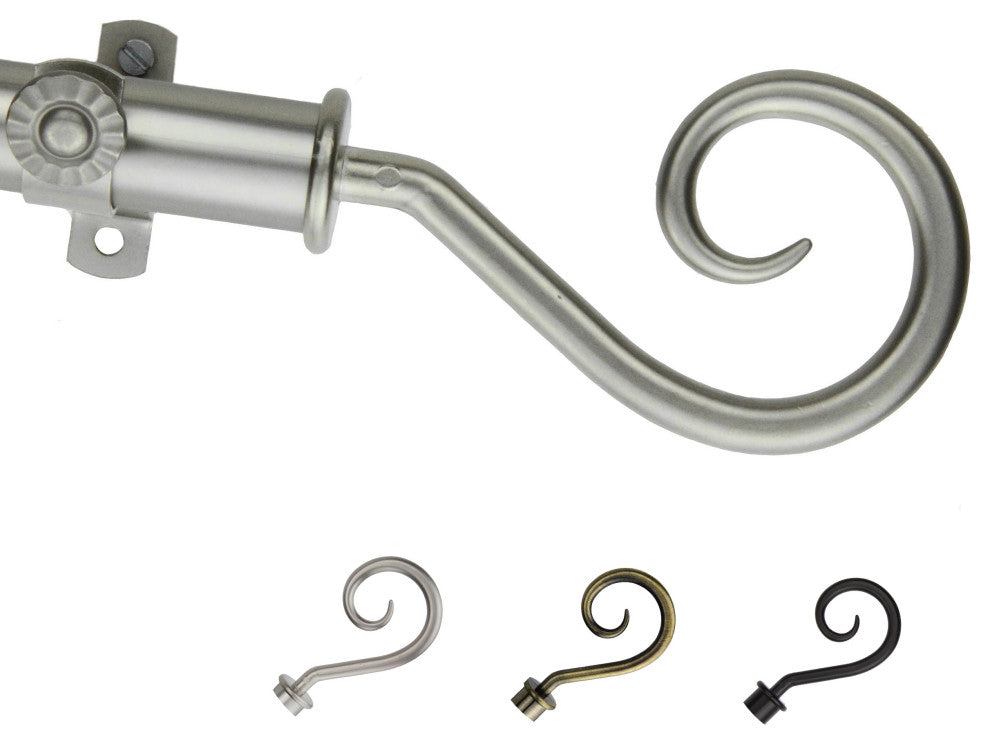 Cooper 13/16" Diameter Curtain Rod, Satin Nickel, 18-28"