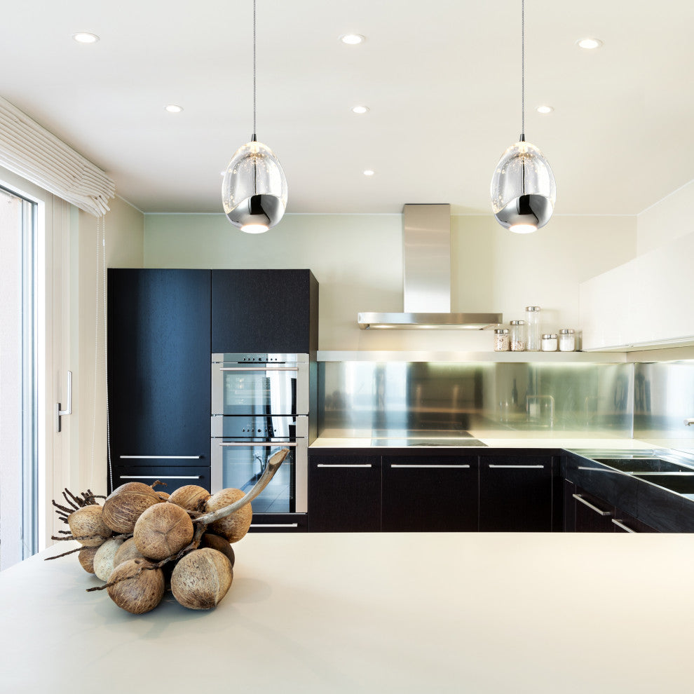 Venezia 3.5" ETL Certified Integrated LED Pendant Lighting Fixture, Black